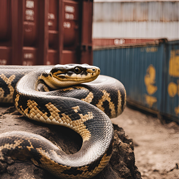 A python near containers